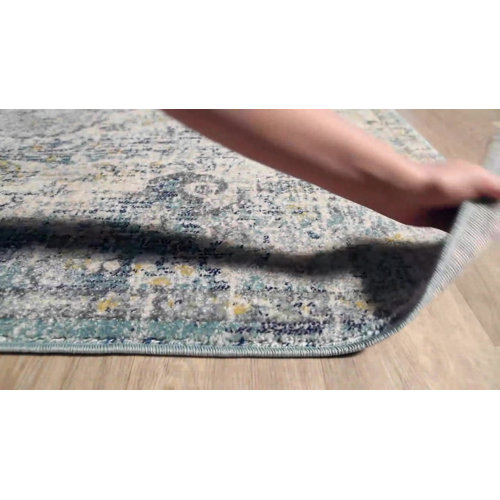 Mistana™ Hillsby Oriental Ivory Cream/Teal/Yellow Area Rug & Reviews